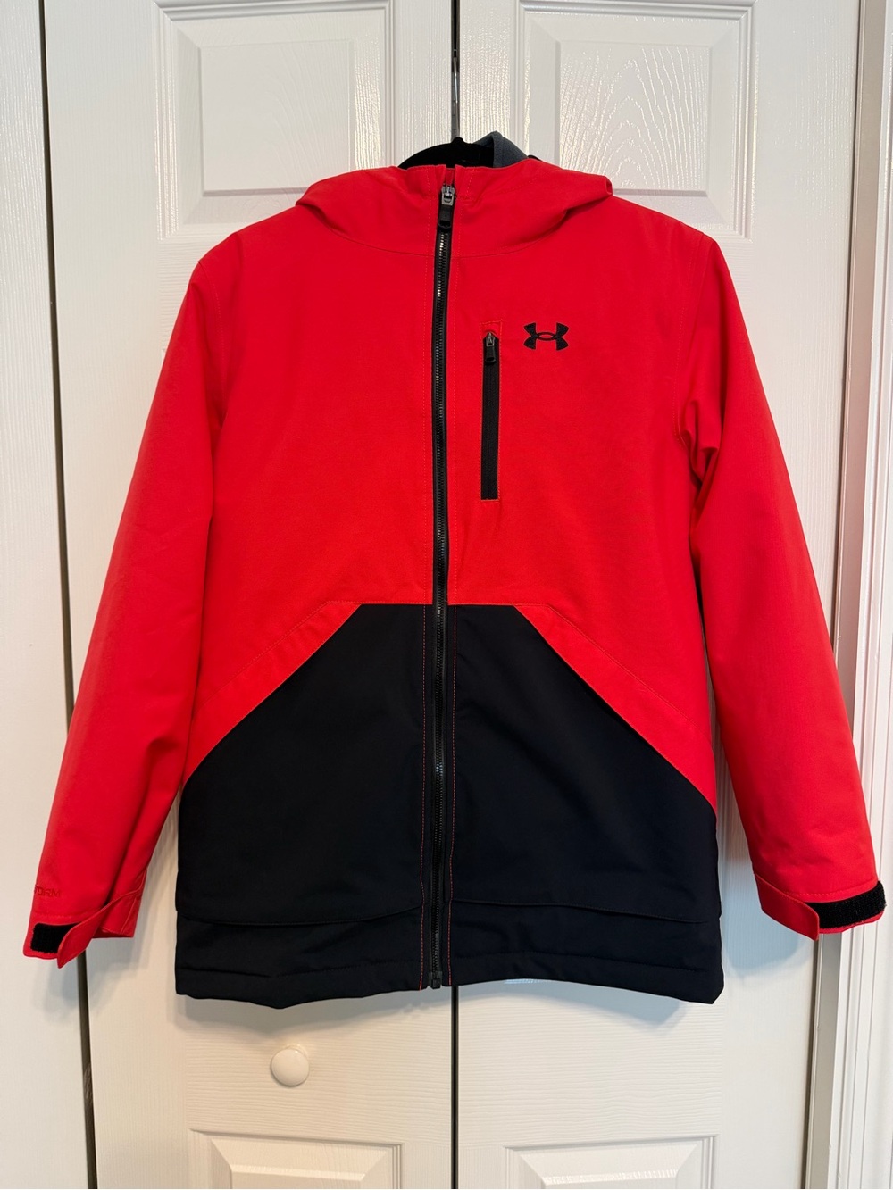 Under Armour Red and Black Hooded Jacket with removable fleece-Kids
